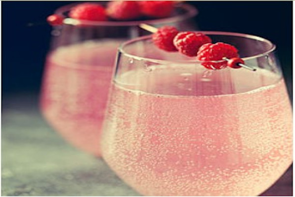Pink cocktail with Ouzo